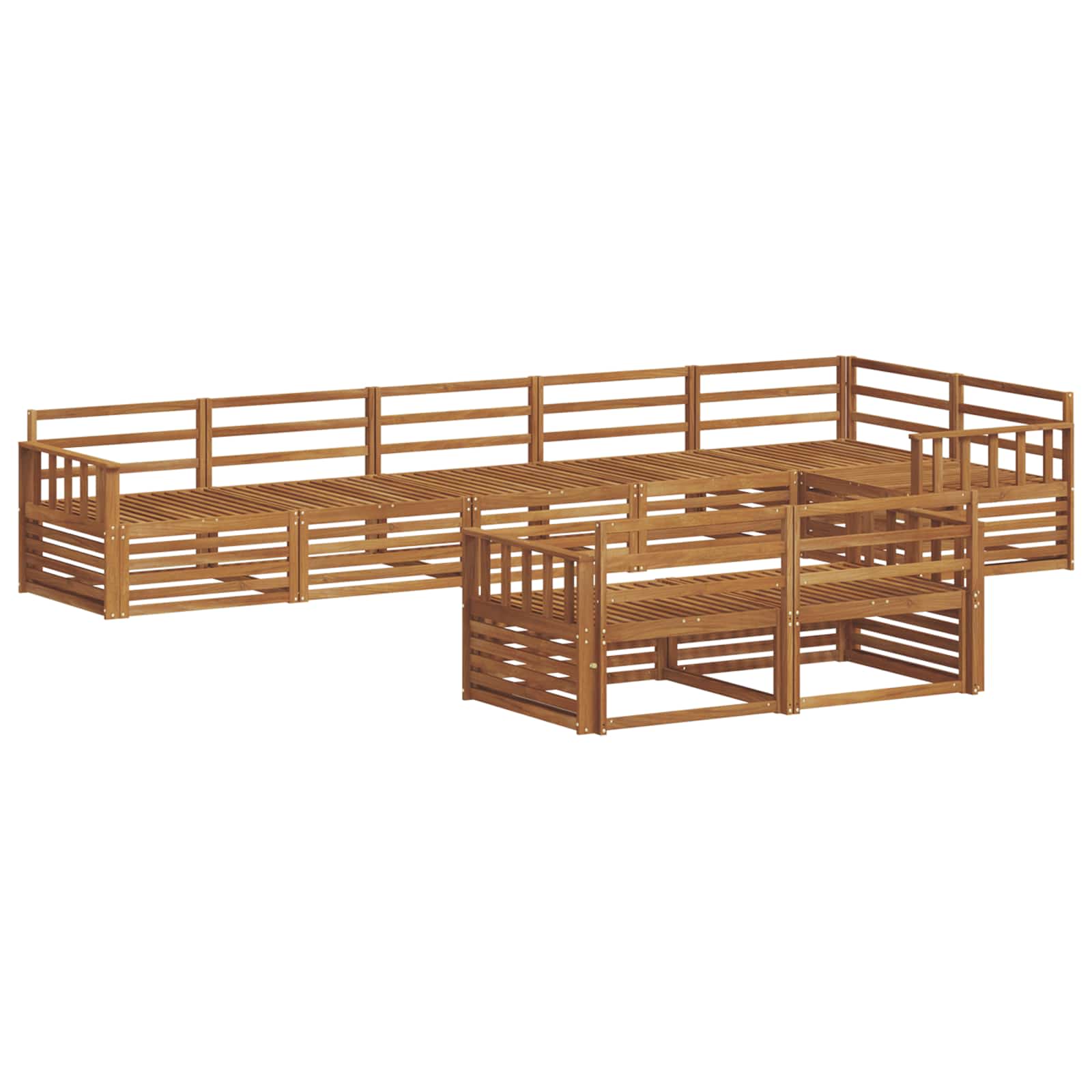 vidaXL Outdoor Sofa Set 8 pcs Natural Solid Acacia Wood 2