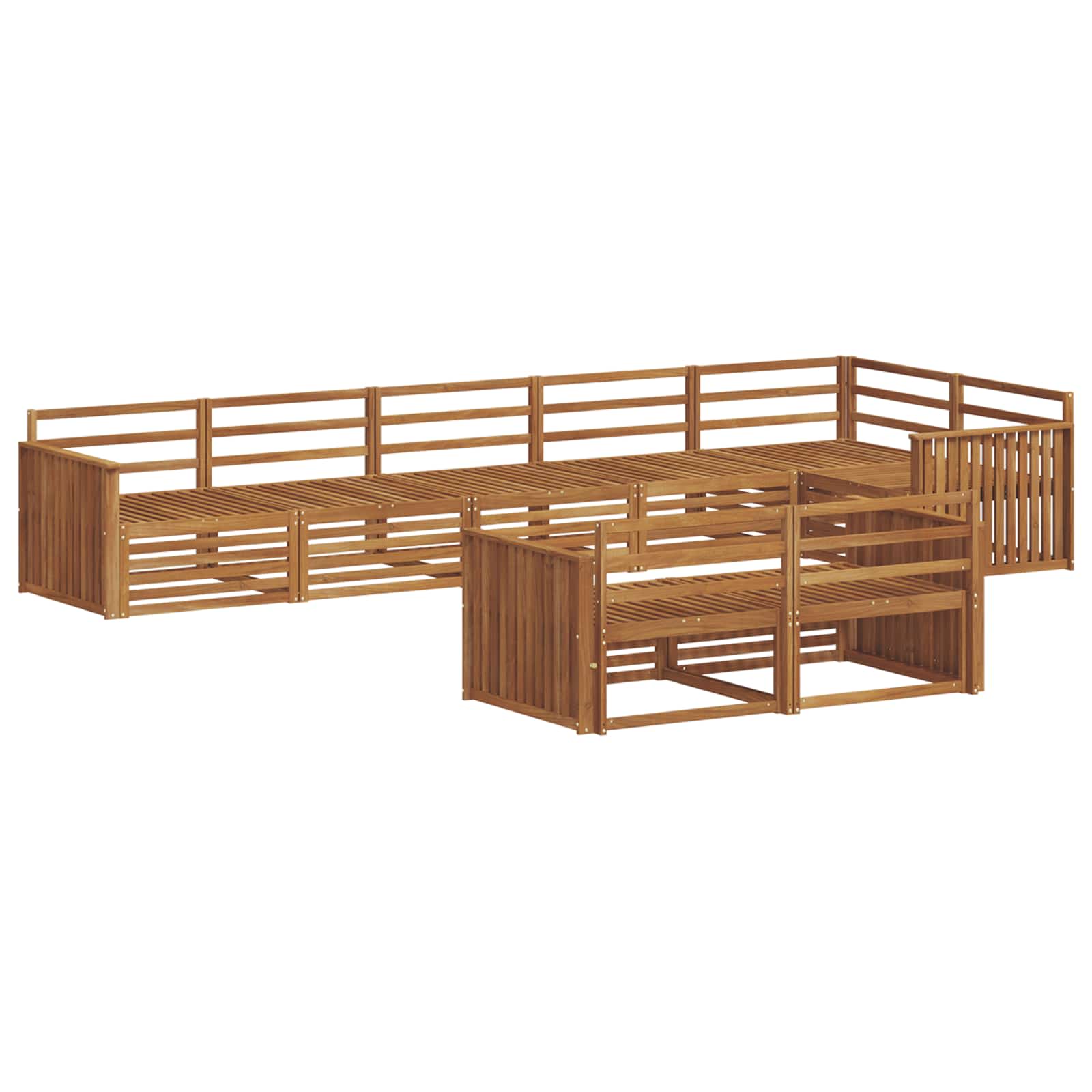 vidaXL Outdoor Sofa Set 8 pcs Natural Solid Acacia Wood 2