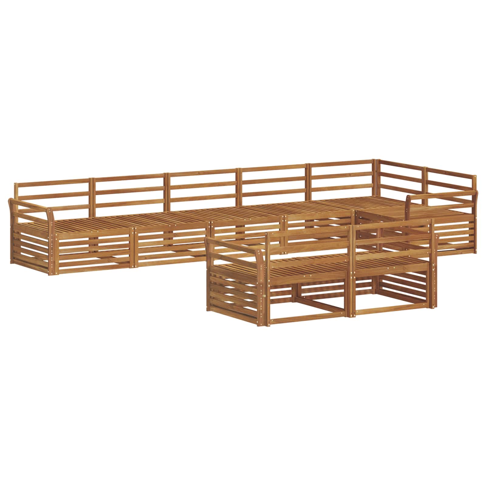vidaXL Outdoor Sofa Set 8 pcs Natural Solid Acacia Wood 2
