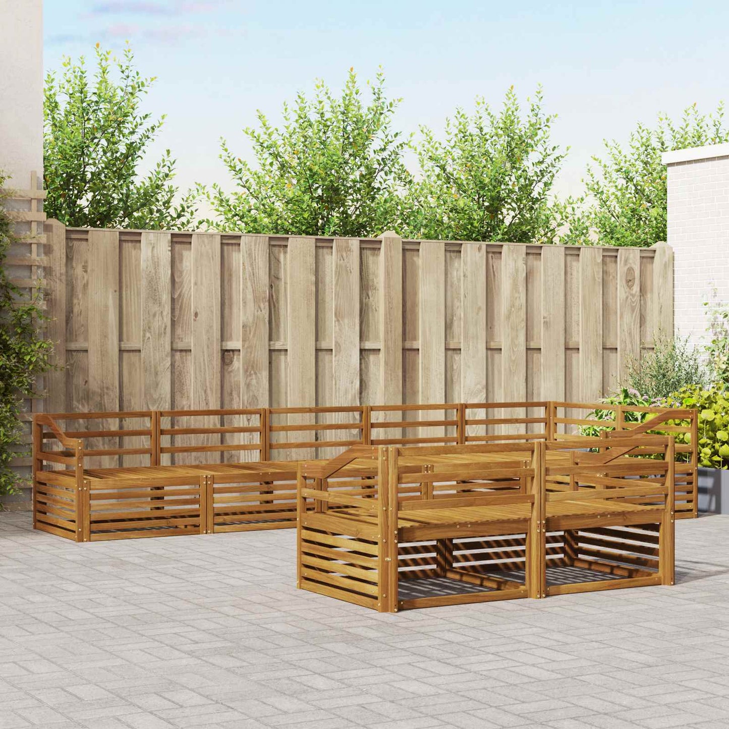 vidaXL Outdoor Sofa Set 8 pcs Natural Solid Acacia Wood 1
