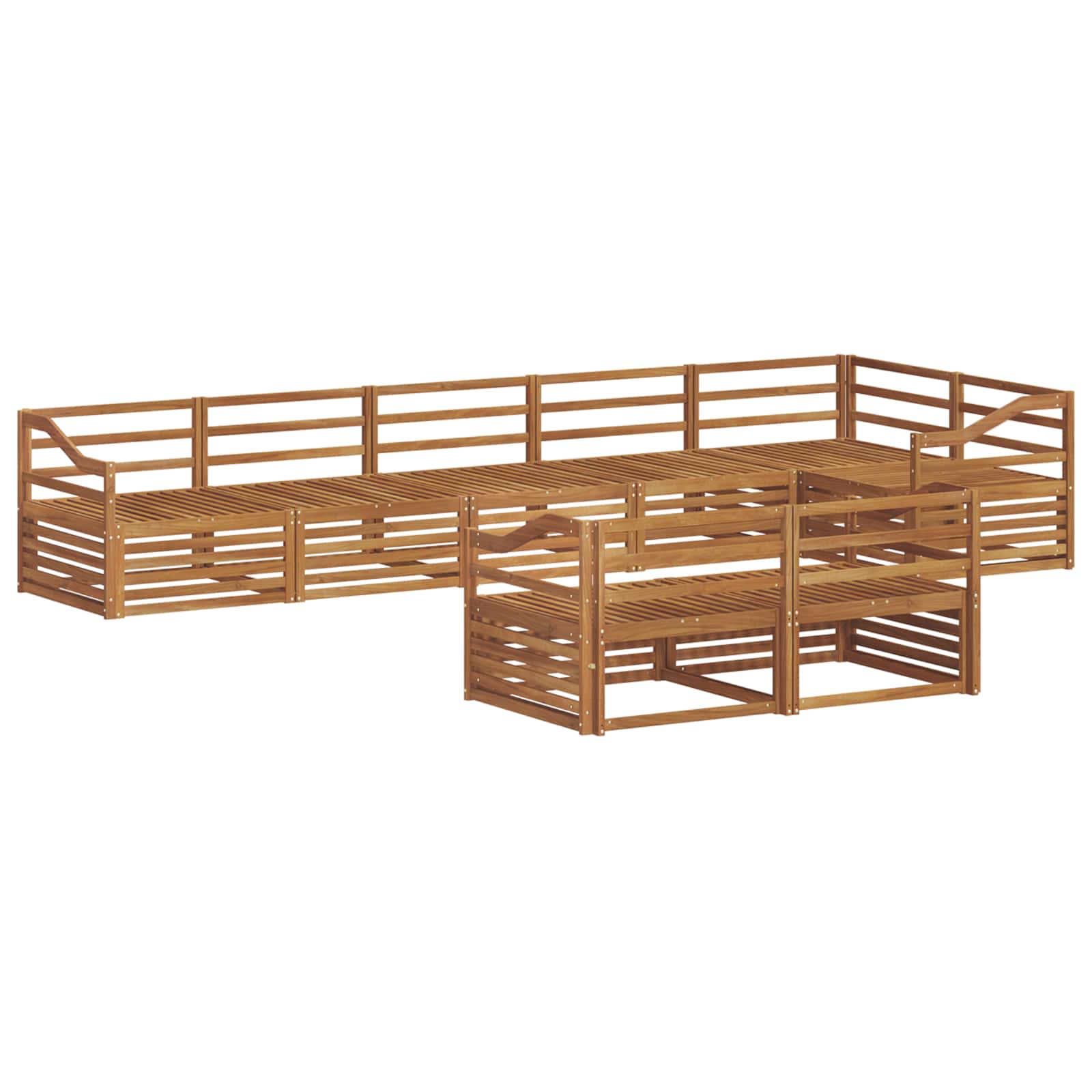 vidaXL Outdoor Sofa Set 8 pcs Natural Solid Acacia Wood 2