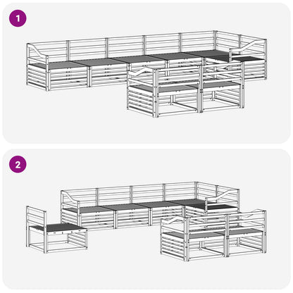 vidaXL Outdoor Sofa Set 8 pcs Natural Solid Acacia Wood 6