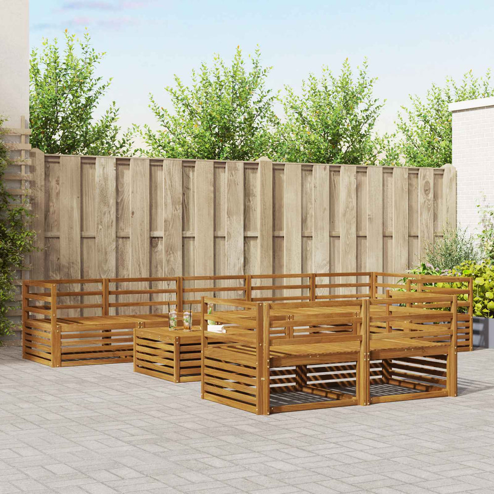vidaXL Outdoor Sofa Set 9 pcs Natural Solid Acacia Wood