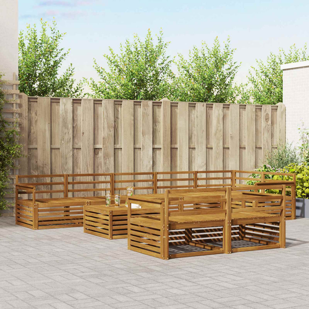 vidaXL Outdoor Sofa Set 9 pcs Natural Solid Acacia Wood