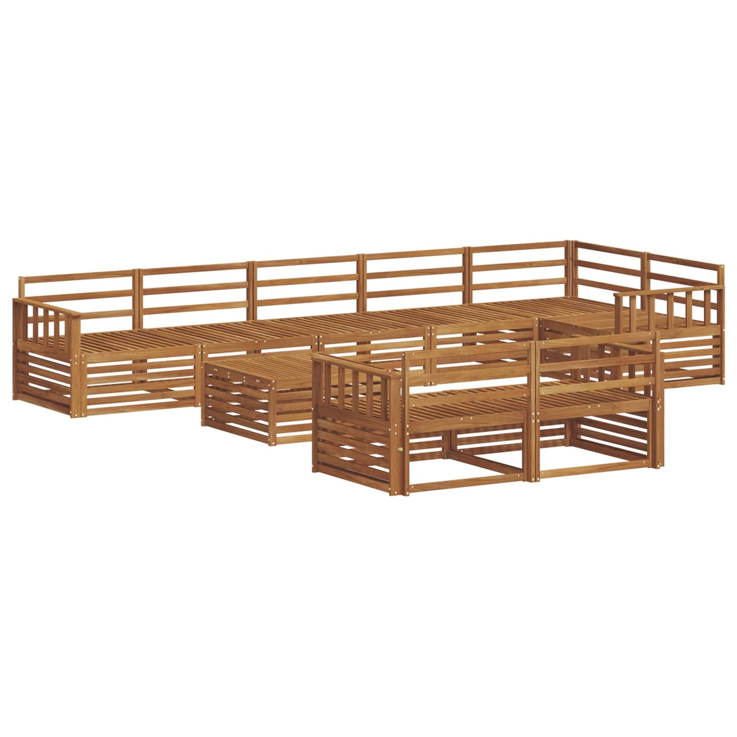vidaXL Outdoor Sofa Set 9 pcs Natural Solid Acacia Wood 2