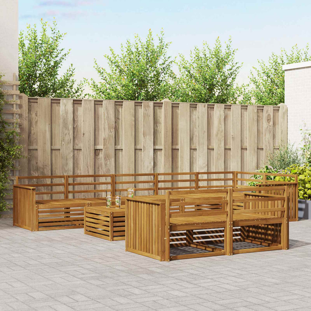 vidaXL Outdoor Sofa Set 9 pcs Natural Solid Acacia Wood