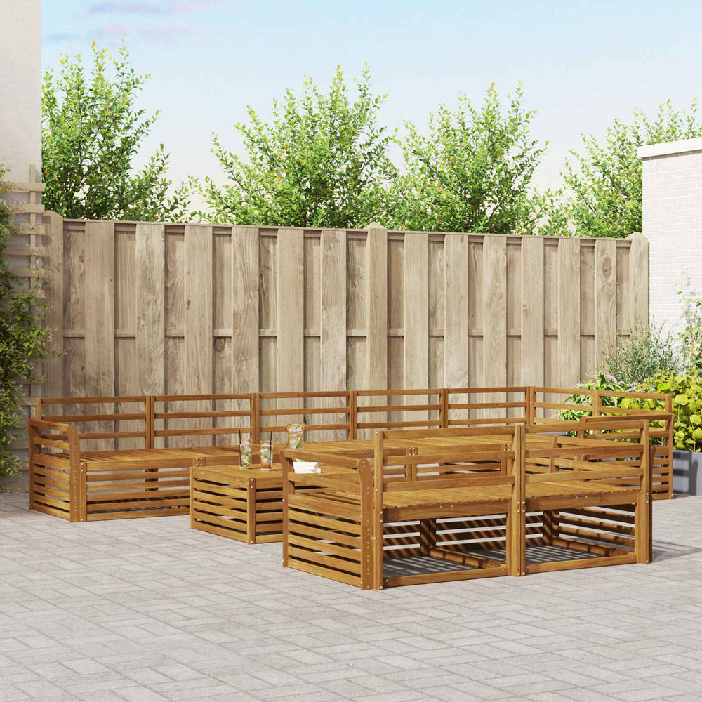 vidaXL Outdoor Sofa Set 9 pcs Natural Solid Acacia Wood