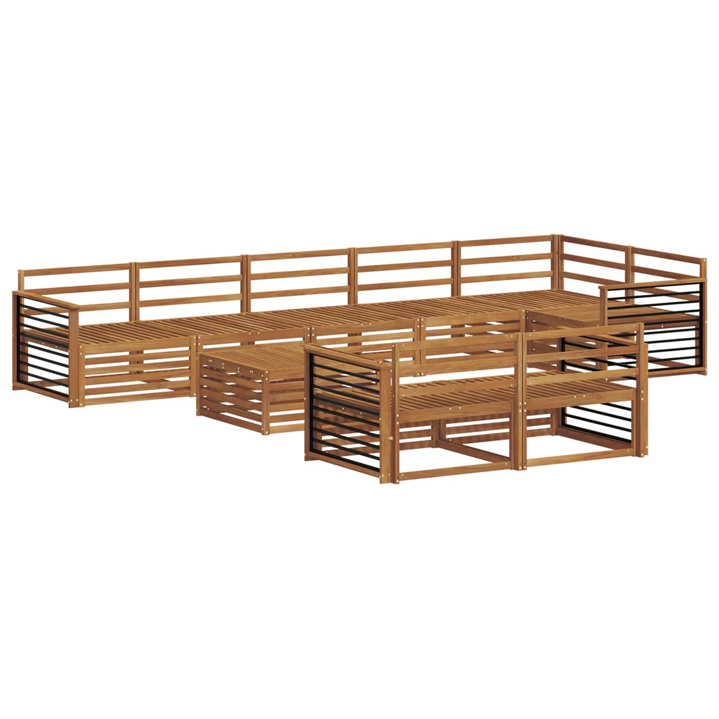vidaXL Outdoor Sofa Set 9 pcs Natural Solid Acacia Wood 2