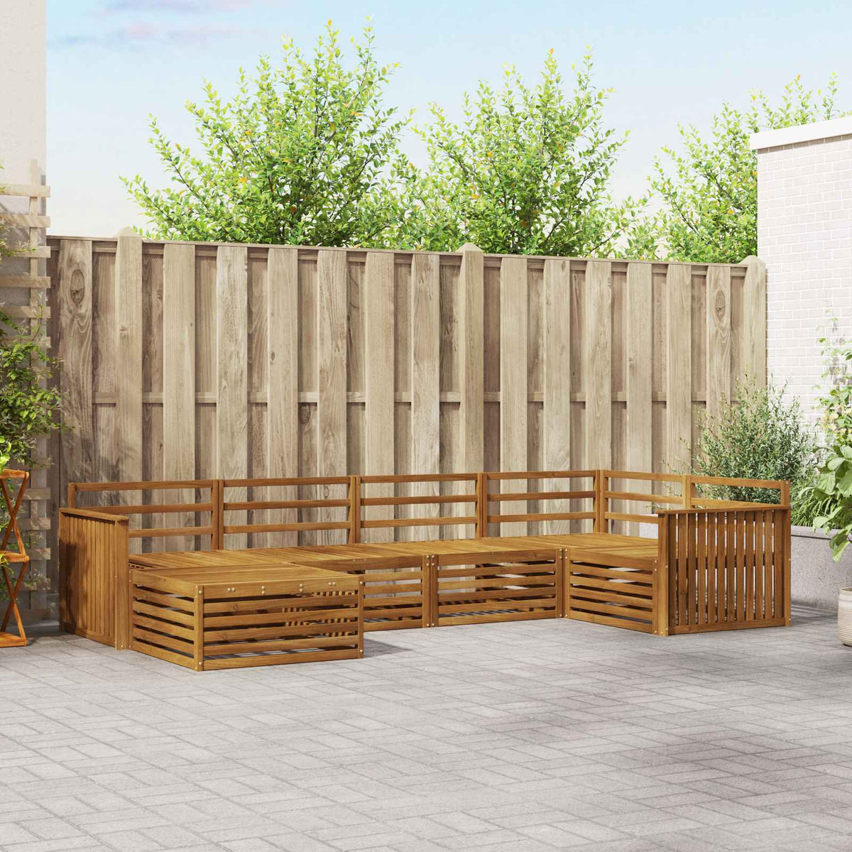 vidaXL Outdoor Sofa Set 6 pcs Natural