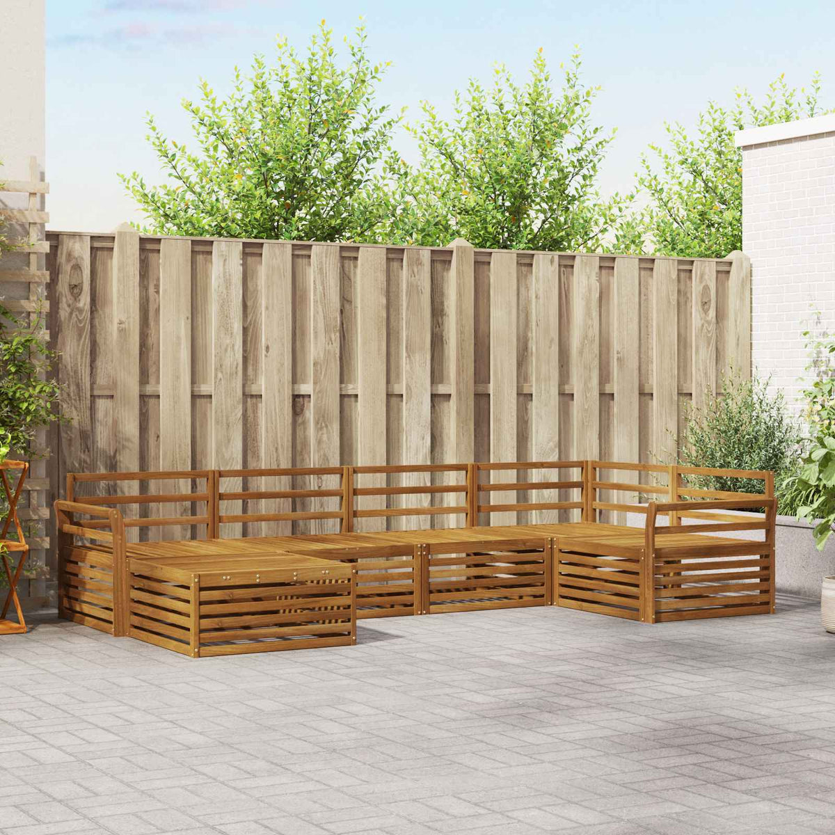 vidaXL Outdoor Sofa Set 6 pcs Natural