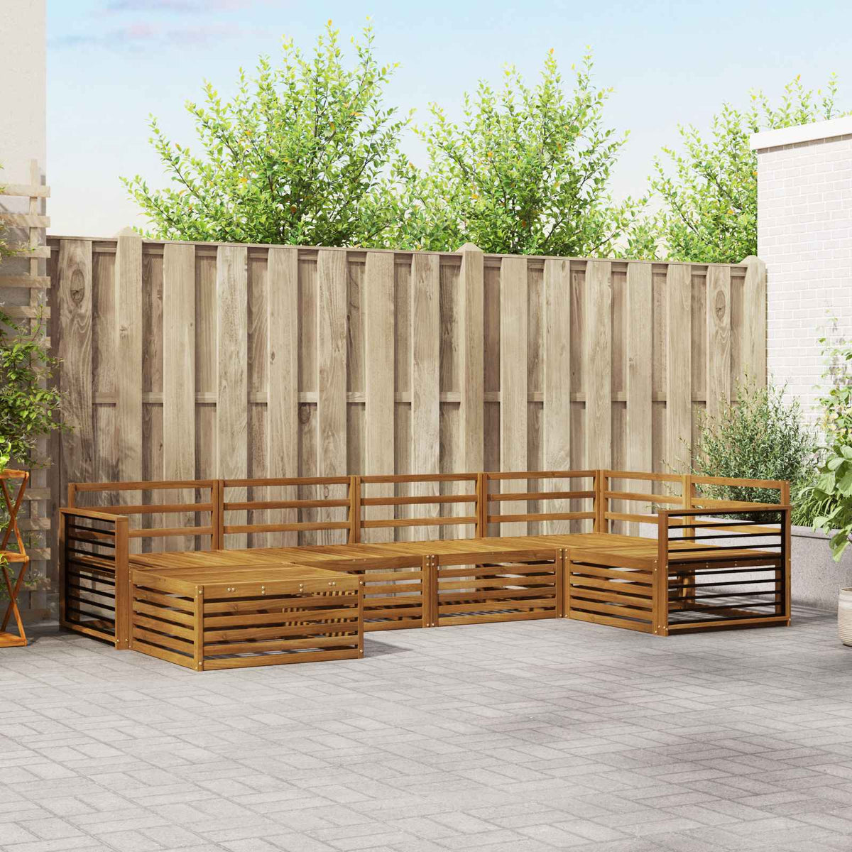 vidaXL Outdoor Sofa Set 6 pcs Natural