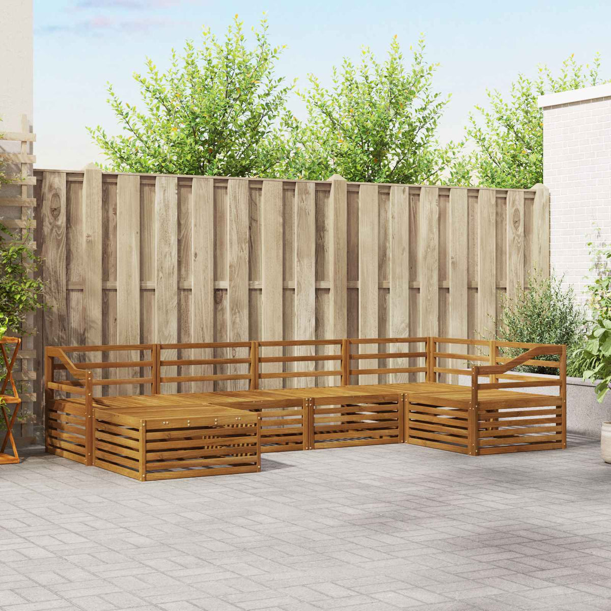 vidaXL Outdoor Sofa Set 6 pcs Natural