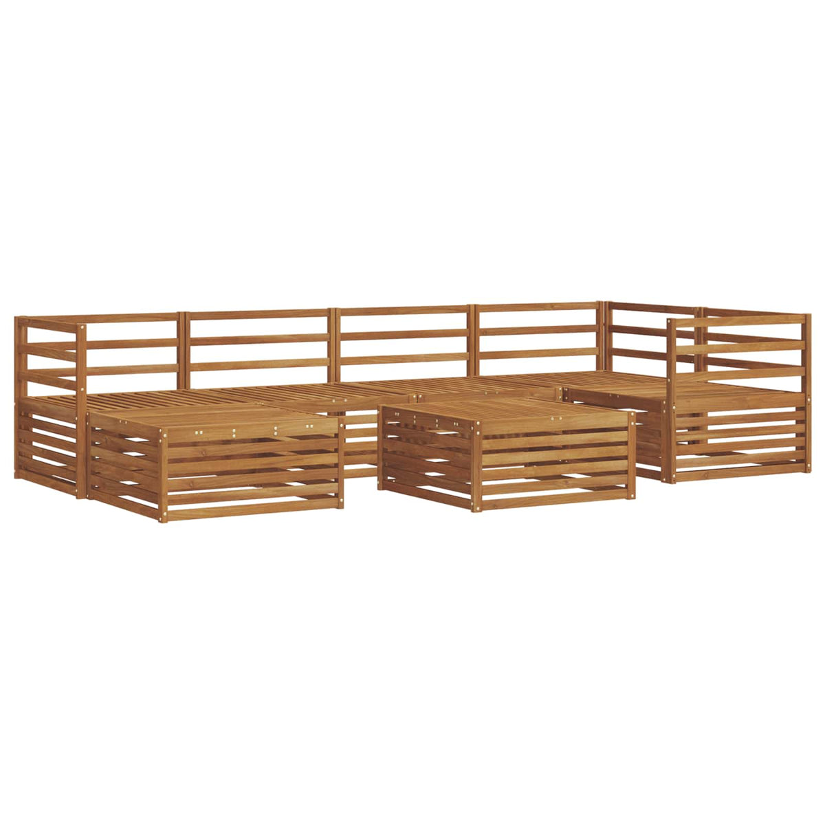 vidaXL Outdoor Sofa Set 7 pcs Natural 2