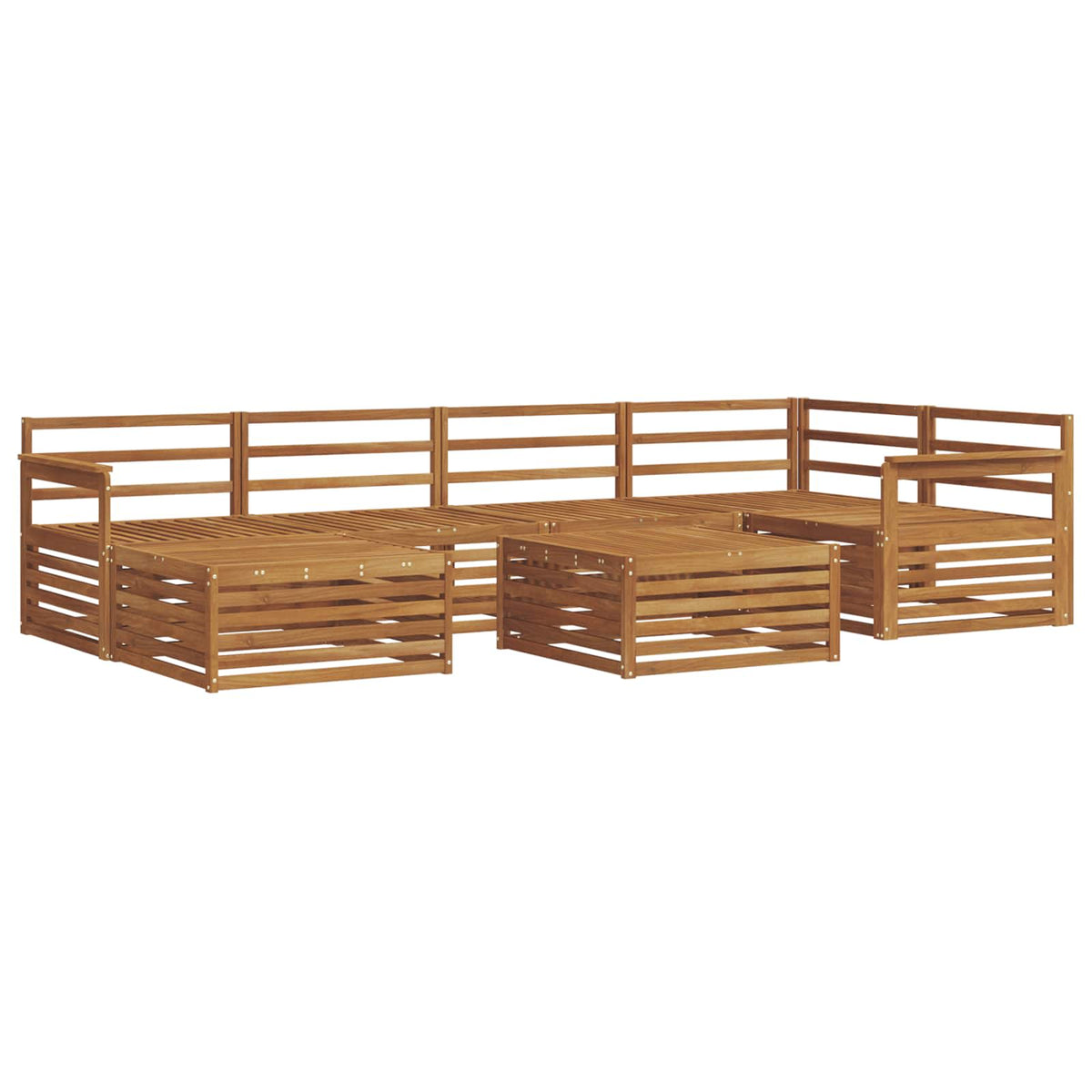 vidaXL Outdoor Sofa Set 7 pcs Natural Solid Acacia Wood 2