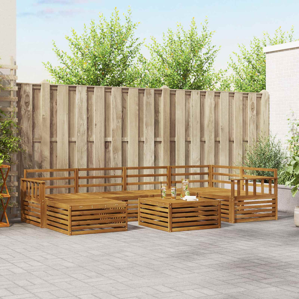 vidaXL Outdoor Sofa Set 7 pcs Natural Solid Acacia Wood