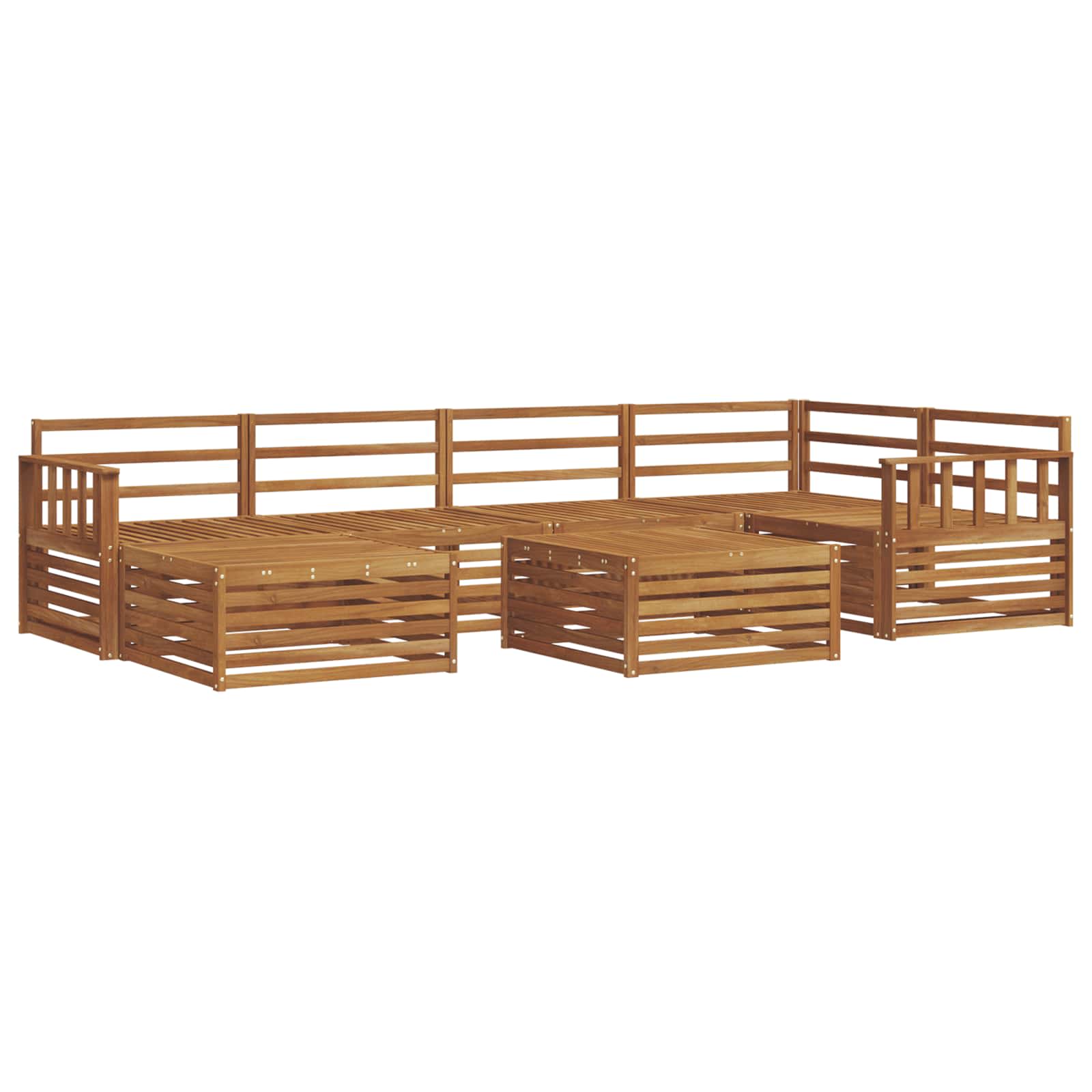 vidaXL Outdoor Sofa Set 7 pcs Natural Solid Acacia Wood 2