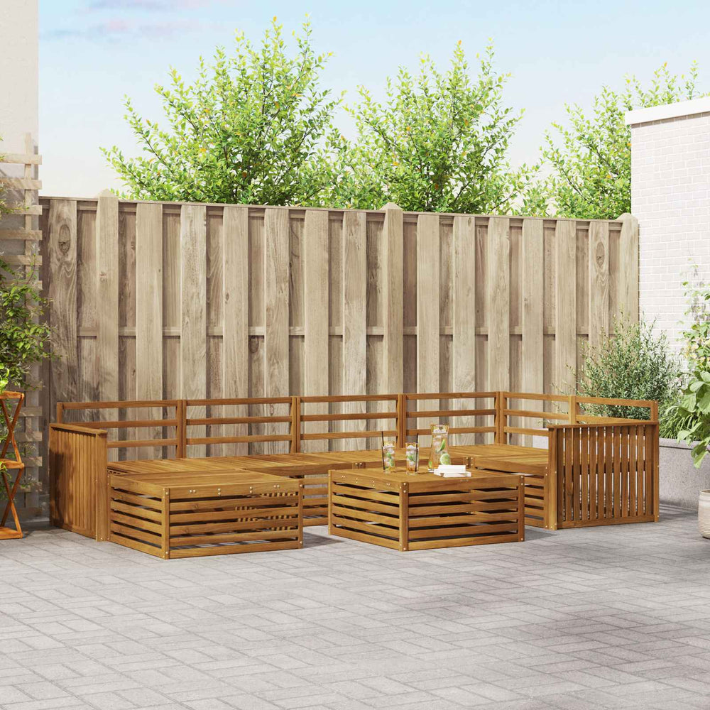 vidaXL Outdoor Sofa Set 7 pcs Natural Solid Acacia Wood
