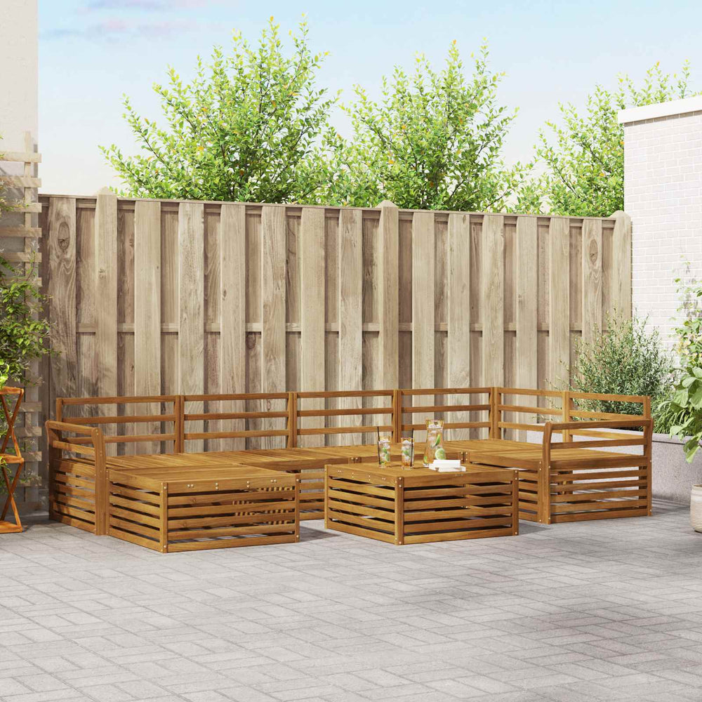 vidaXL Outdoor Sofa Set 7 pcs Natural Solid Acacia Wood