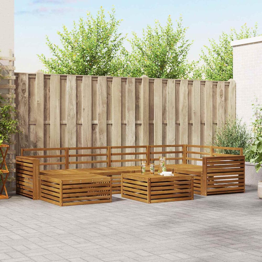 vidaXL Outdoor Sofa Set 7 pcs Natural Solid Acacia Wood
