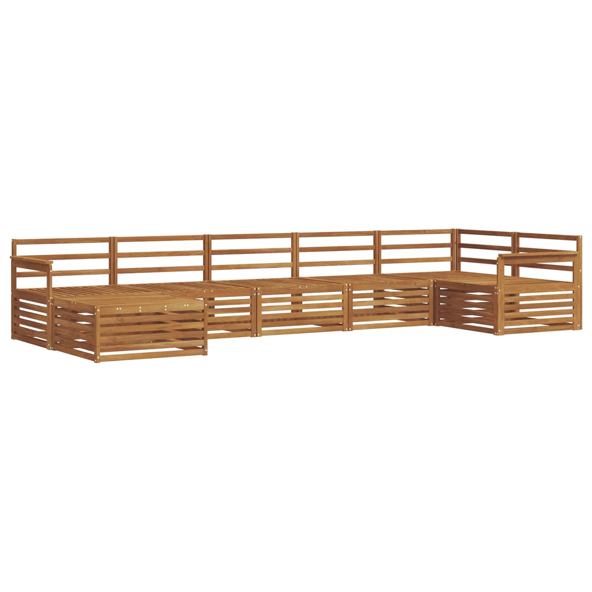 vidaXL Outdoor Sofa Set 7 pcs Natural 2