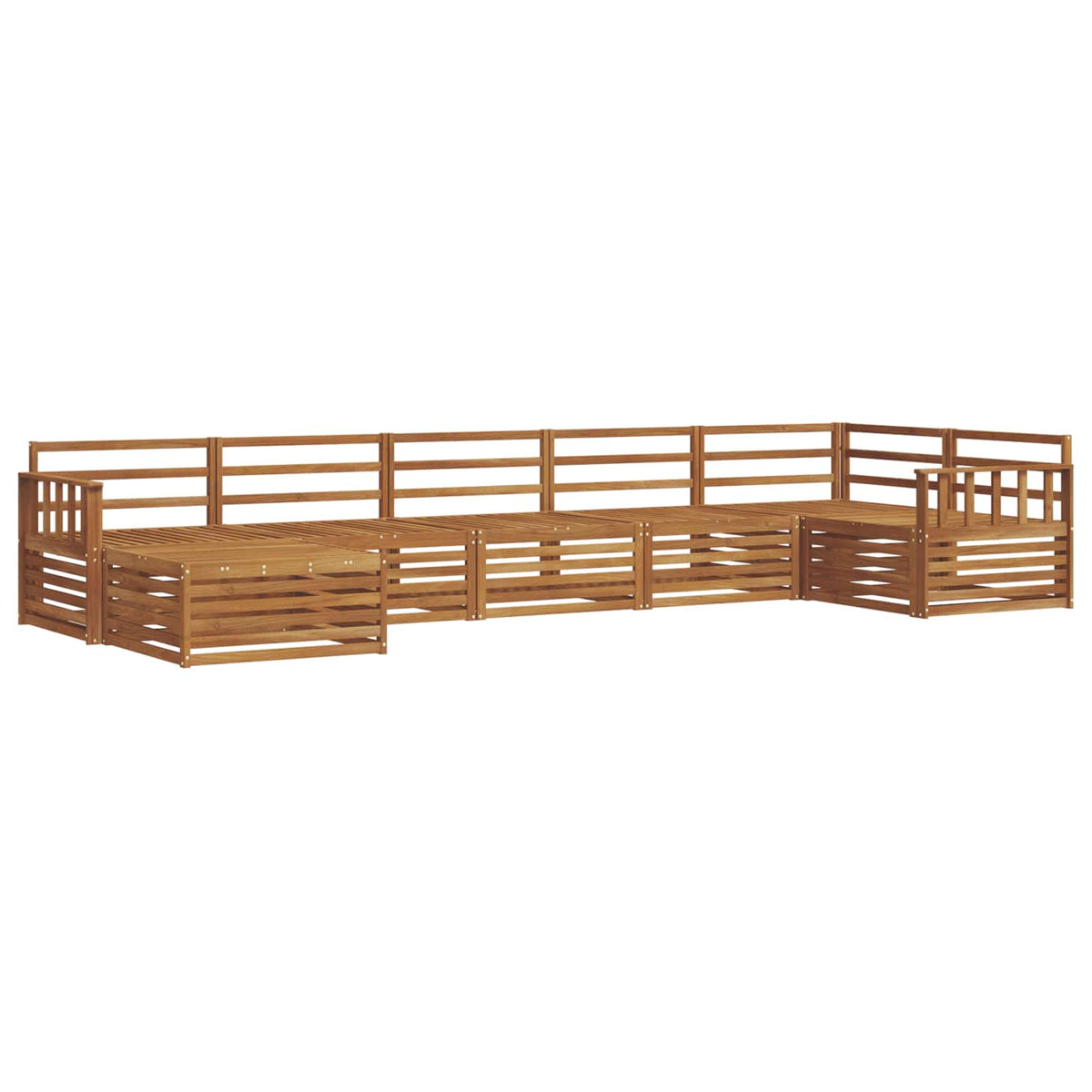 vidaXL Outdoor Sofa Set 7 pcs Natural 2