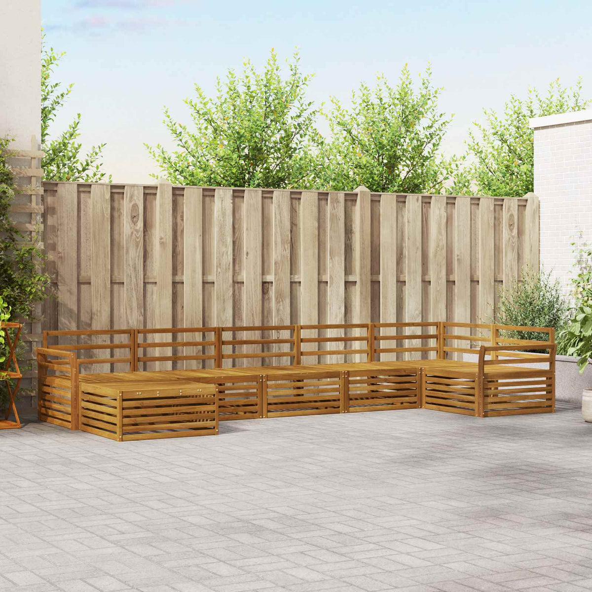 vidaXL Outdoor Sofa Set 7 pcs Natural 1