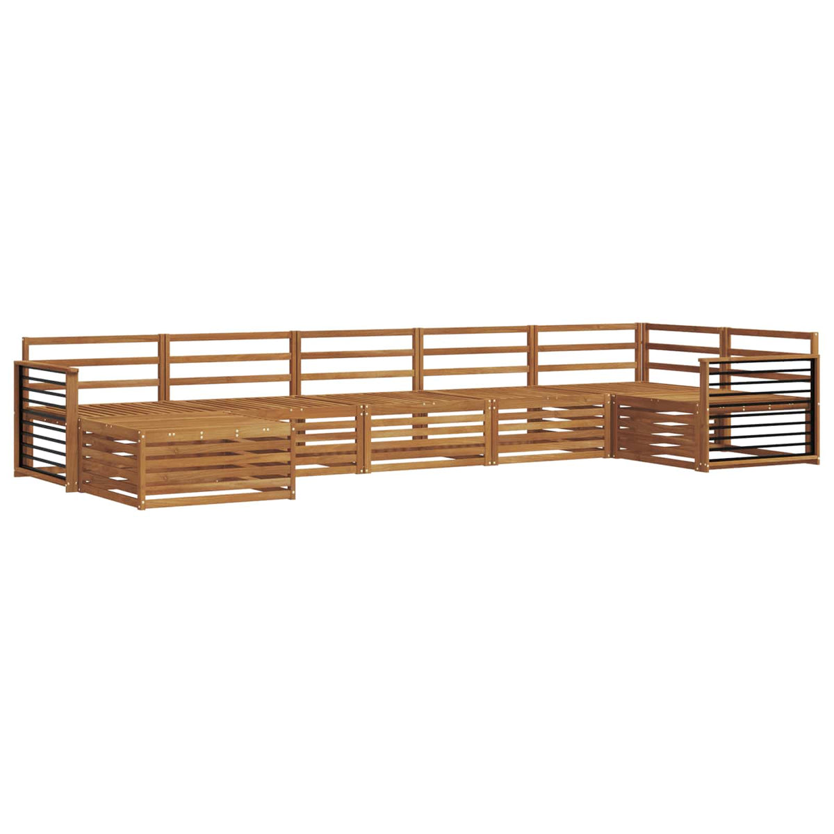 vidaXL Outdoor Sofa Set 7 pcs Natural 2