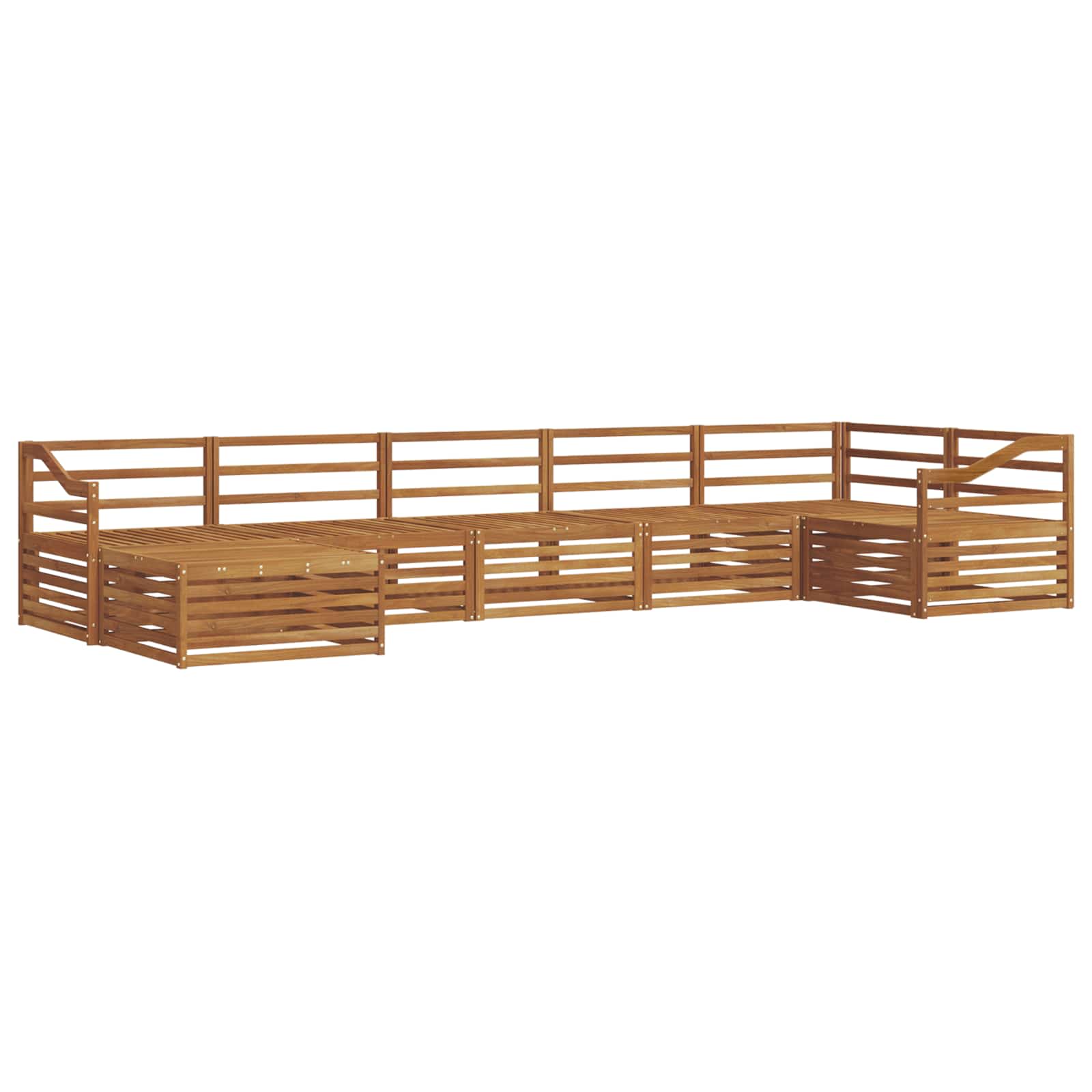 vidaXL Outdoor Sofa Set 7 pcs Natural 2