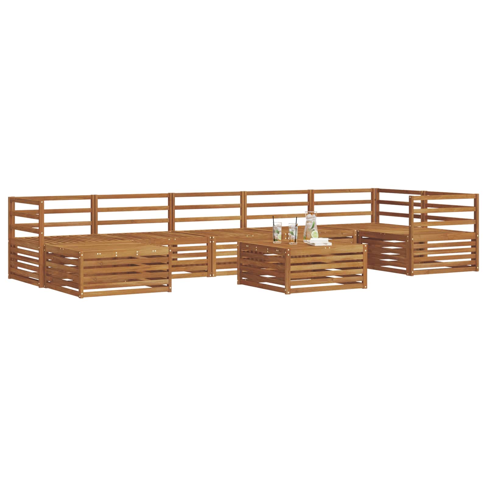 vidaXL Outdoor Sofa Set 8 pcs Natural 3