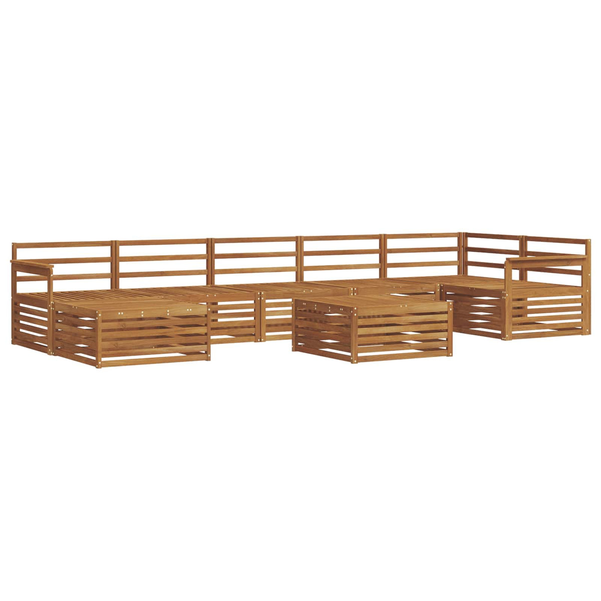 Outdoor Sofa Set 8 pcs Natural Open frame