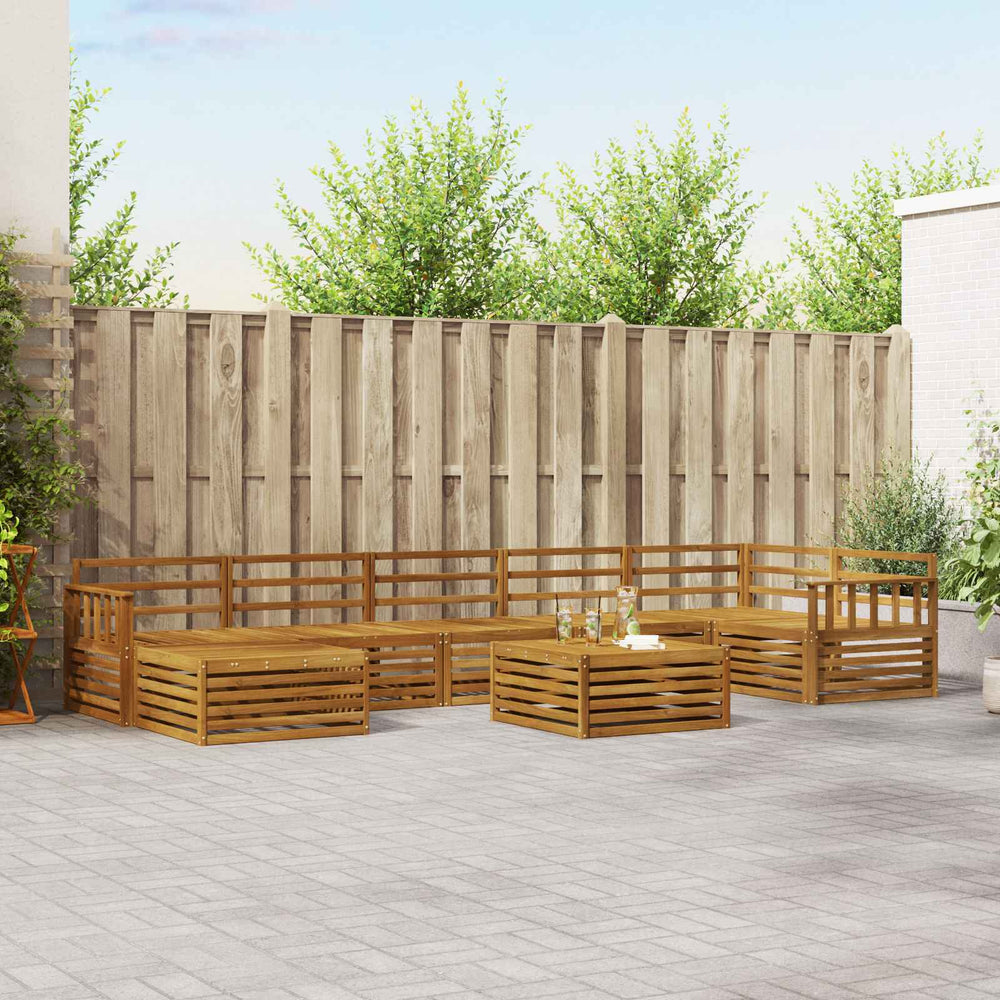 vidaXL Outdoor Sofa Set 8 pcs Natural
