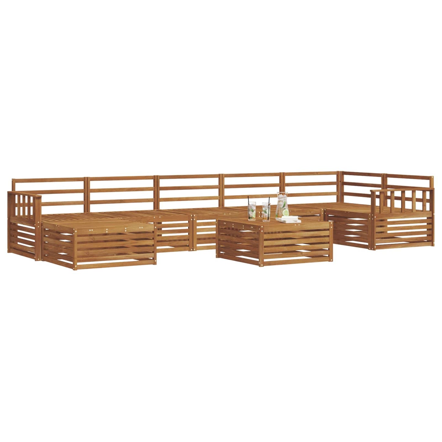 vidaXL Outdoor Sofa Set 8 pcs Natural 3