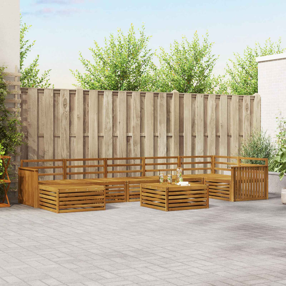 vidaXL Outdoor Sofa Set 8 pcs Natural