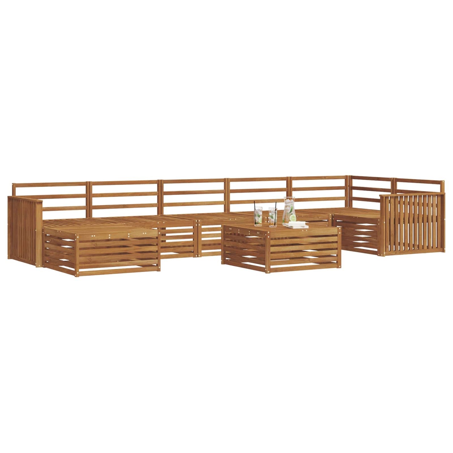 vidaXL Outdoor Sofa Set 8 pcs Natural 3
