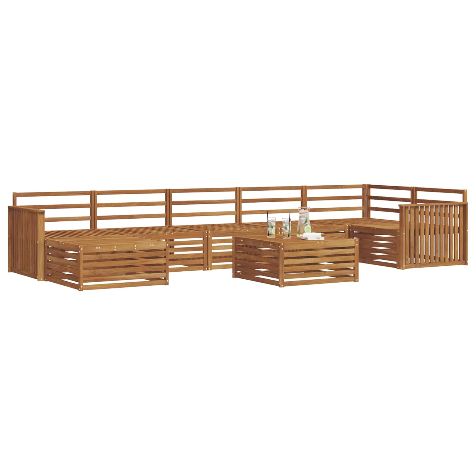 vidaXL Outdoor Sofa Set 8 pcs Natural 3