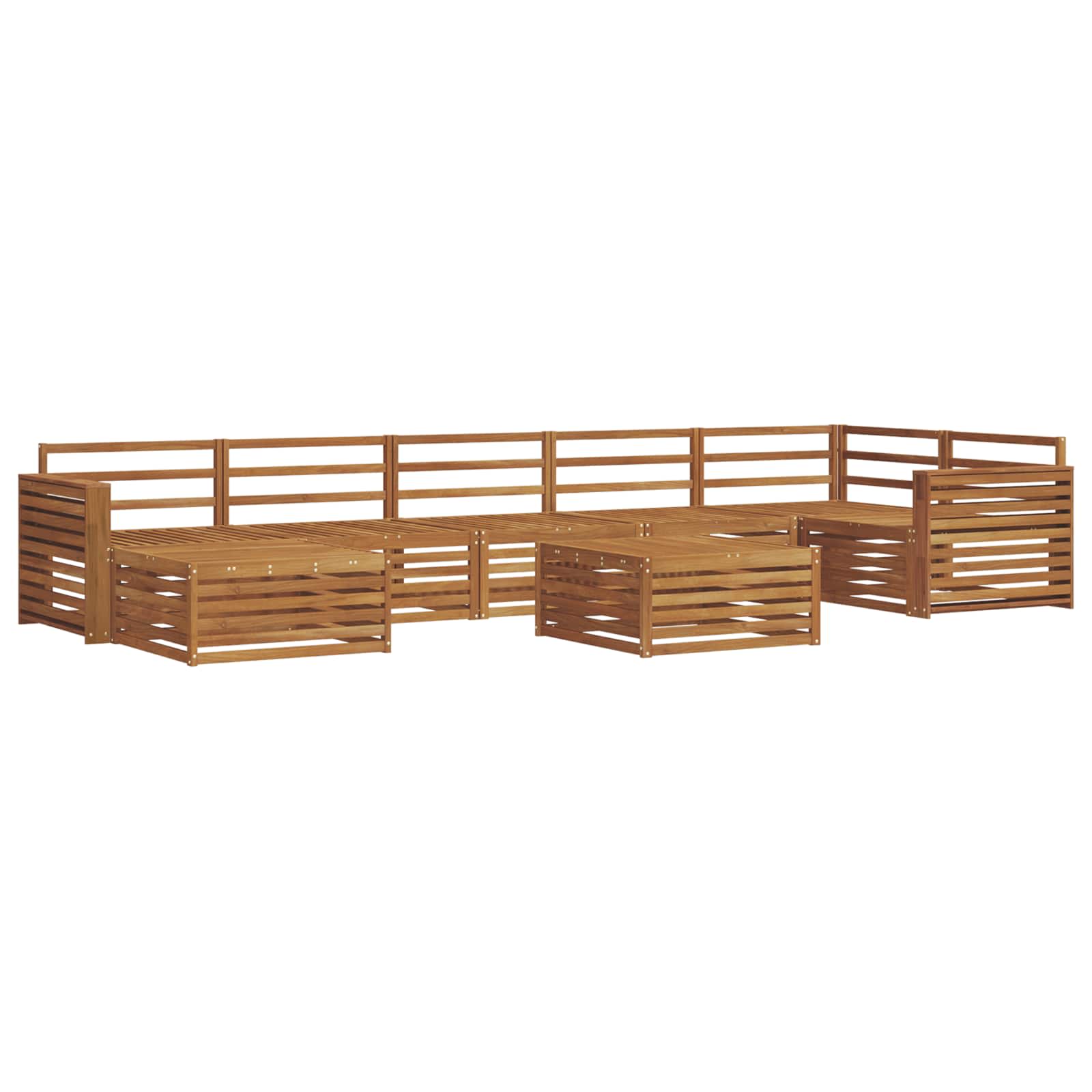 vidaXL Outdoor Sofa Set 8 pcs Natural 2