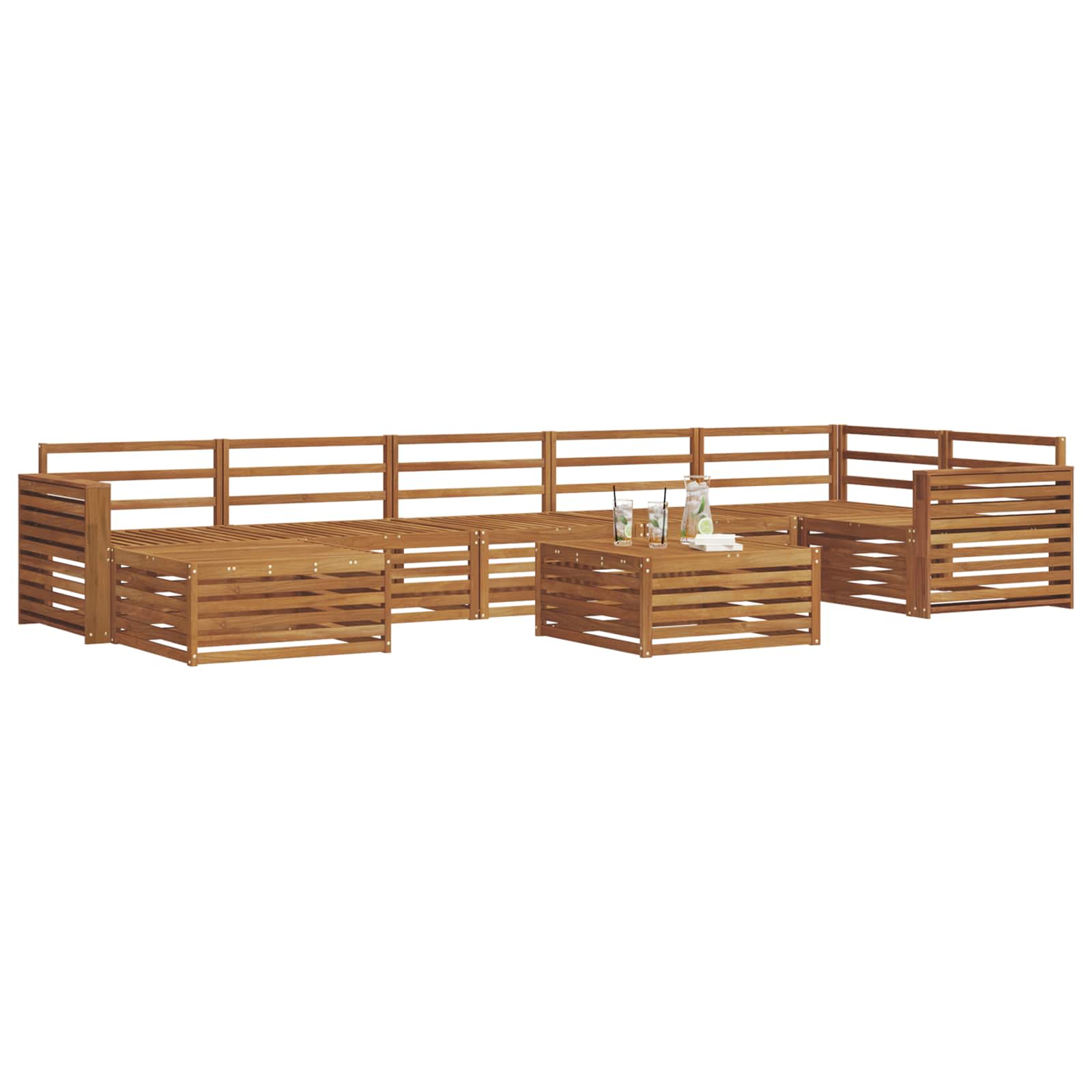vidaXL Outdoor Sofa Set 8 pcs Natural 3