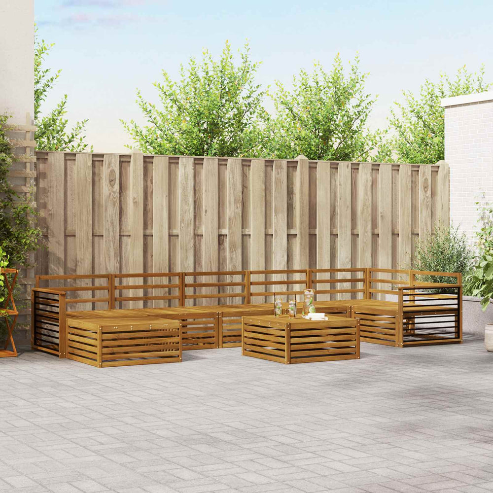 vidaXL Outdoor Sofa Set 8 pcs Natural