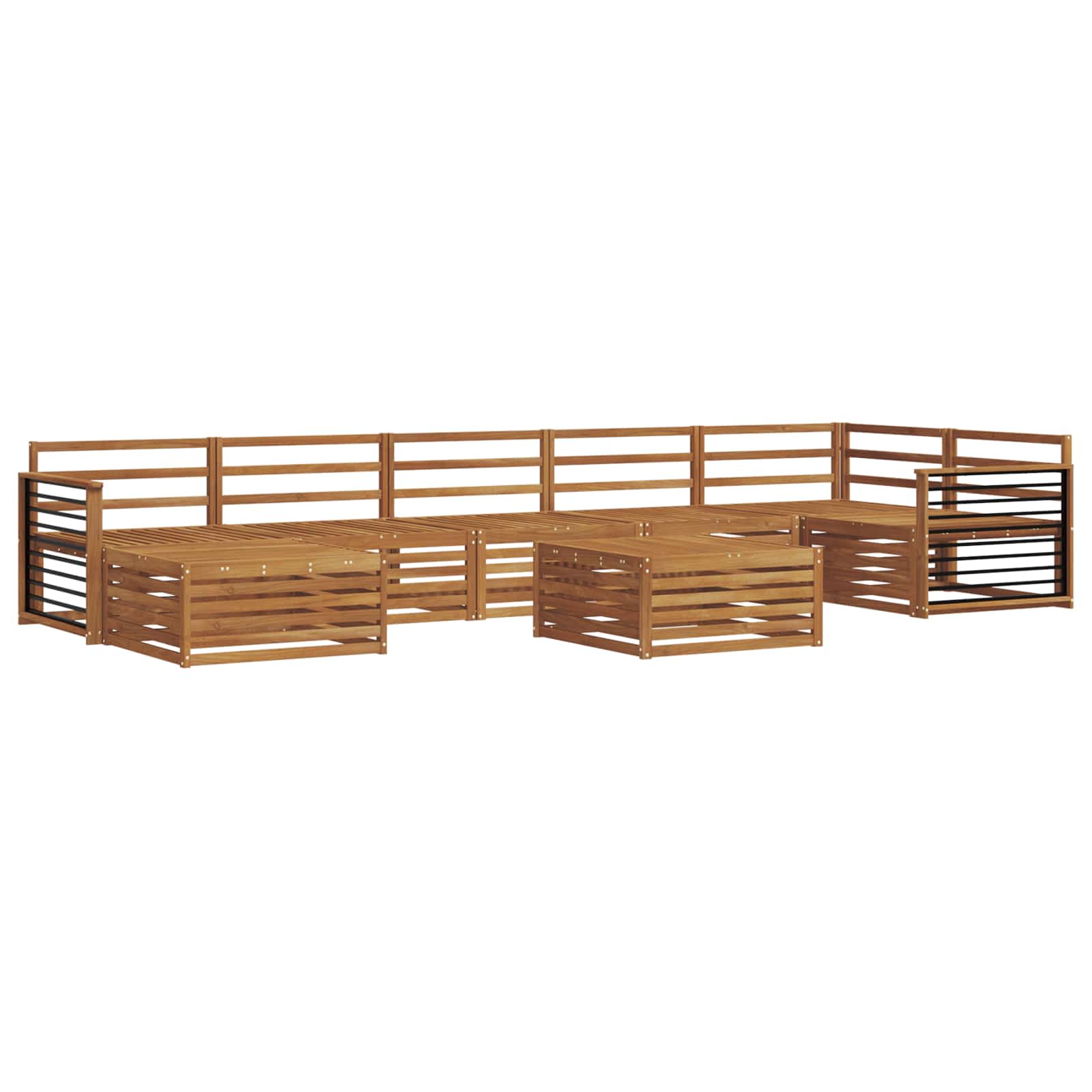 vidaXL Outdoor Sofa Set 8 pcs Natural 2