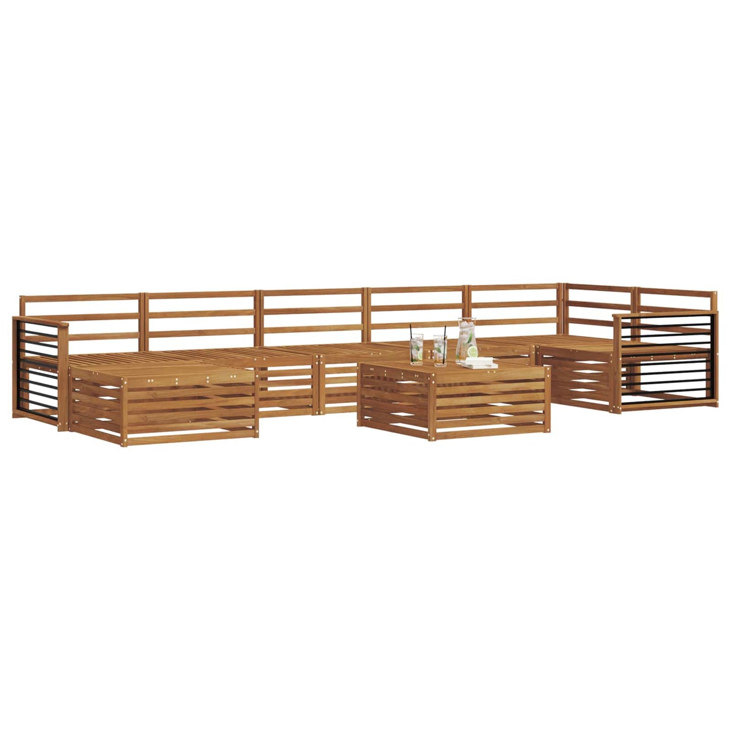 vidaXL Outdoor Sofa Set 8 pcs Natural 3