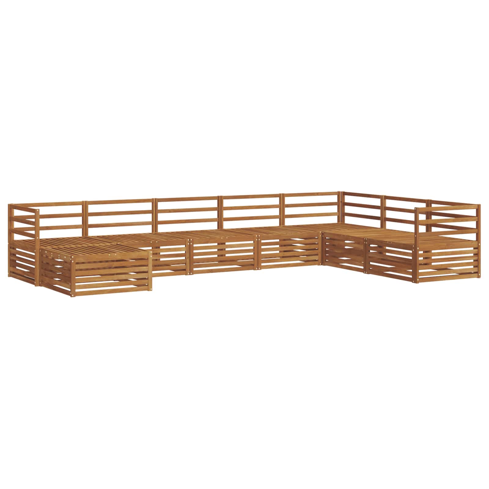 vidaXL Outdoor Sofa Set 8 pcs Natural Solid Acacia Wood 2