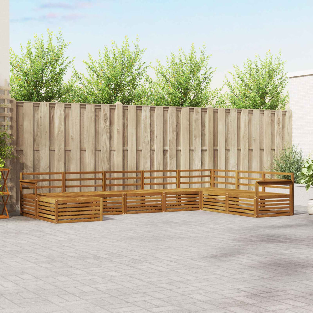 vidaXL Outdoor Sofa Set 8 pcs Natural Solid Acacia Wood