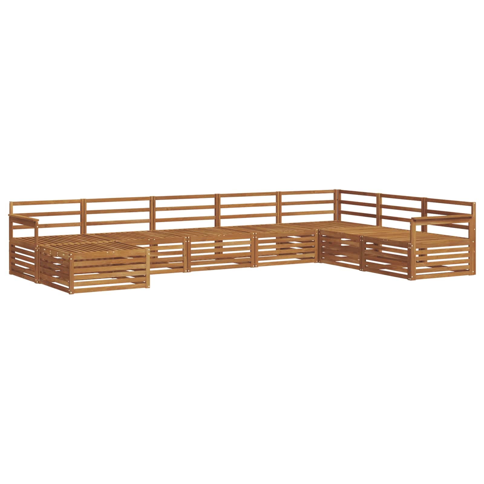 vidaXL Outdoor Sofa Set 8 pcs Natural Solid Acacia Wood 2