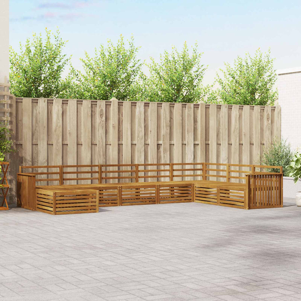 vidaXL Outdoor Sofa Set 8 pcs Natural Solid Acacia Wood