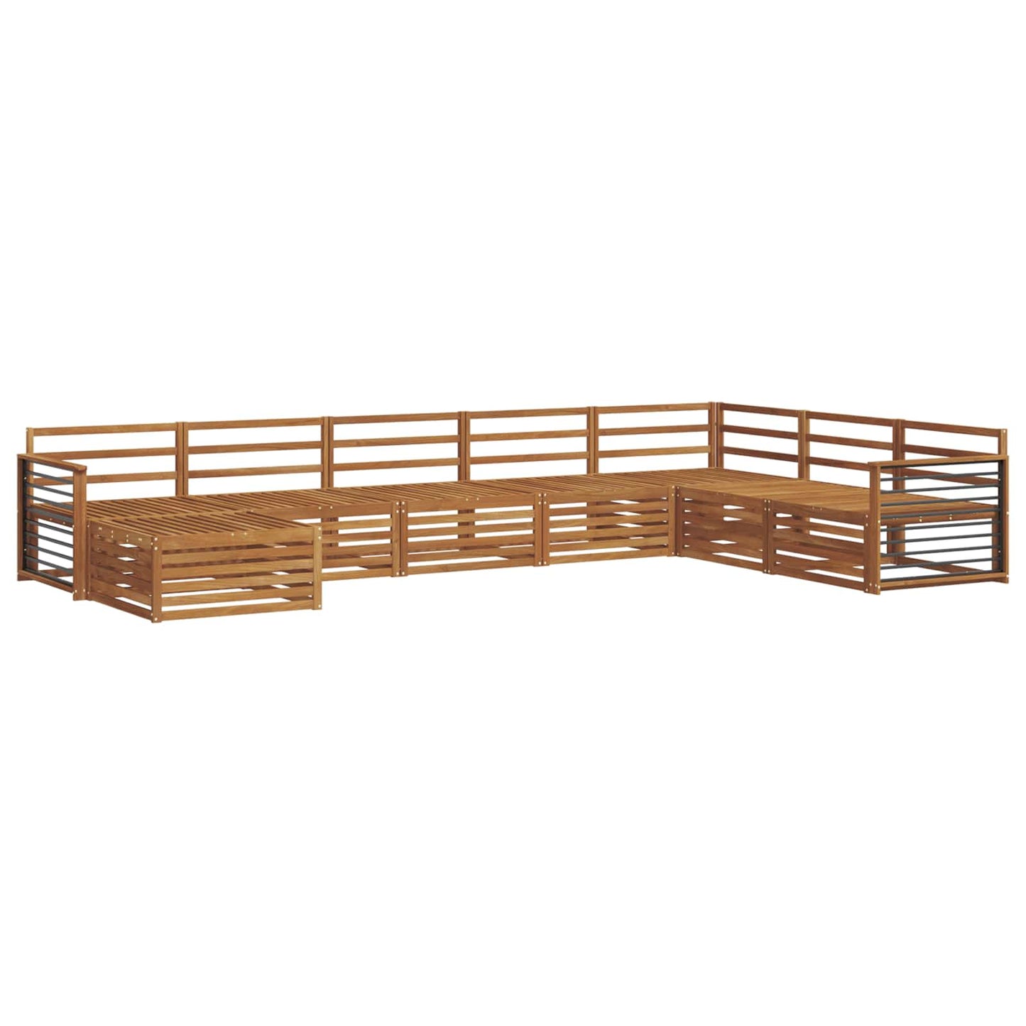 vidaXL Outdoor Sofa Set 8 pcs Natural Solid Acacia Wood 2