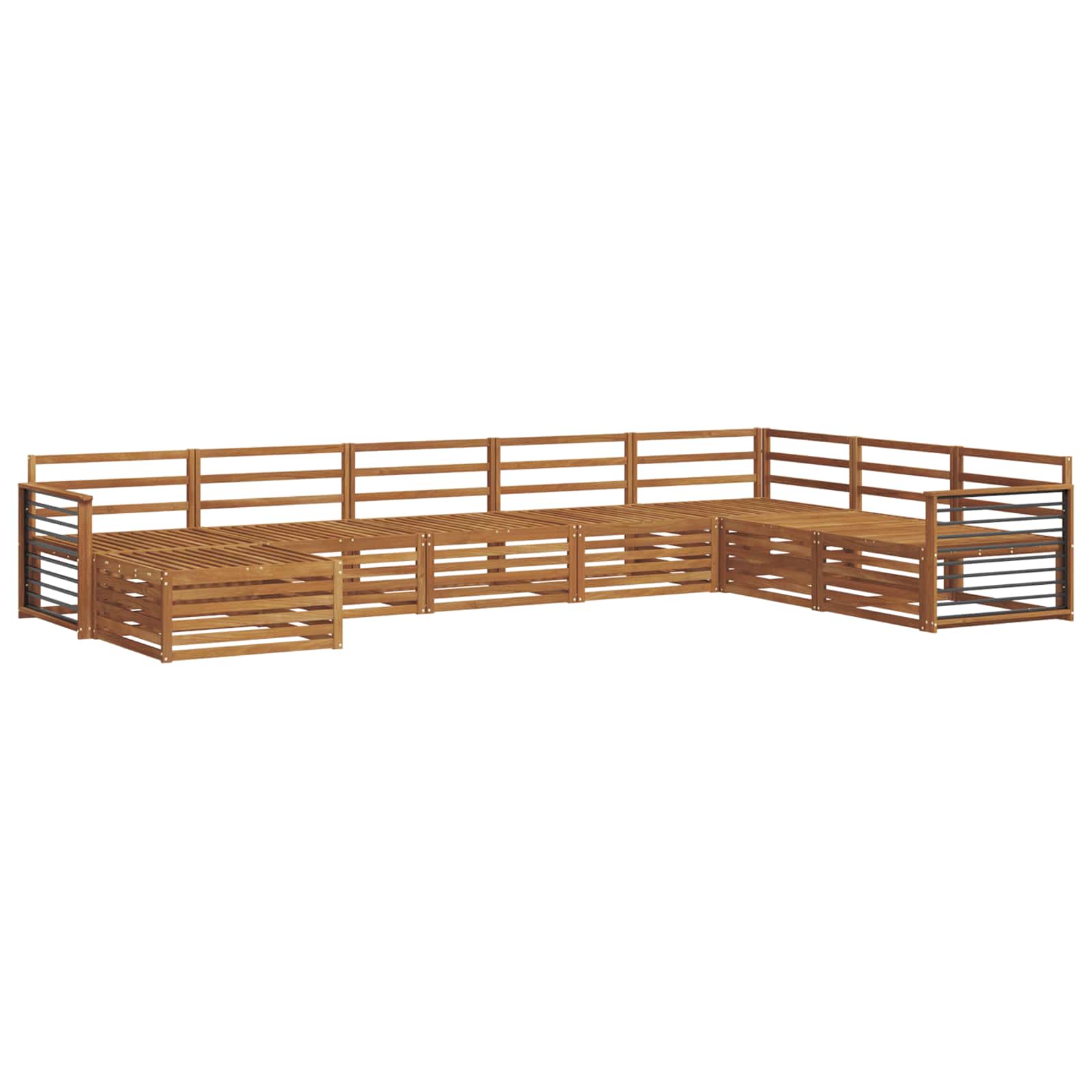 vidaXL Outdoor Sofa Set 8 pcs Natural Solid Acacia Wood 2
