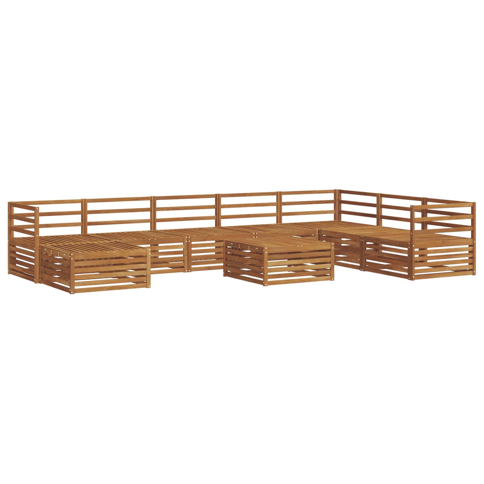 vidaXL Outdoor Sofa Set 9 pcs Natural Solid Acacia Wood 2