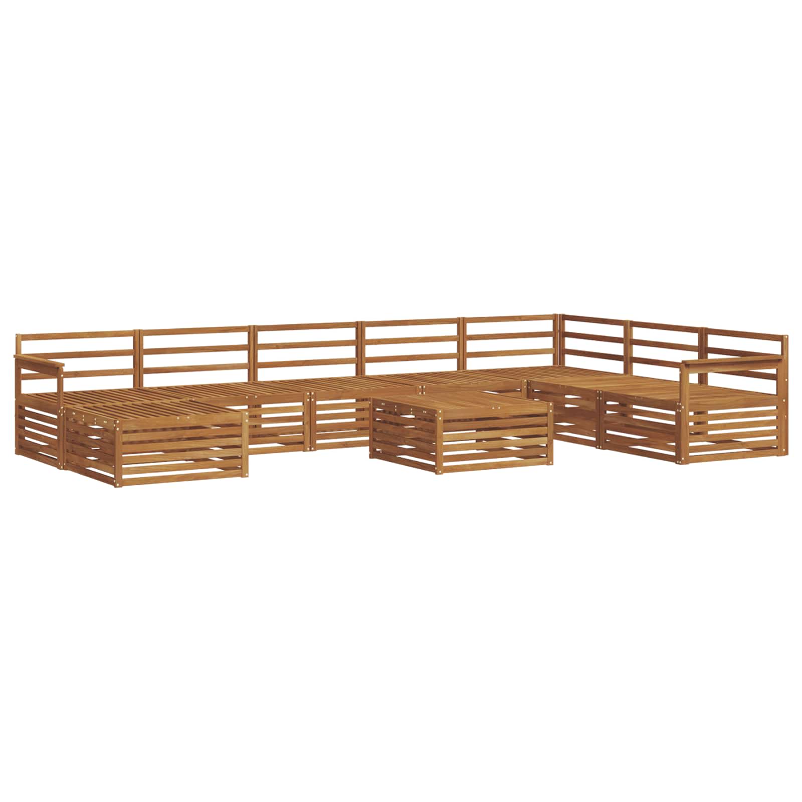 vidaXL Outdoor Sofa Set 9 pcs Natural Solid Acacia Wood 2