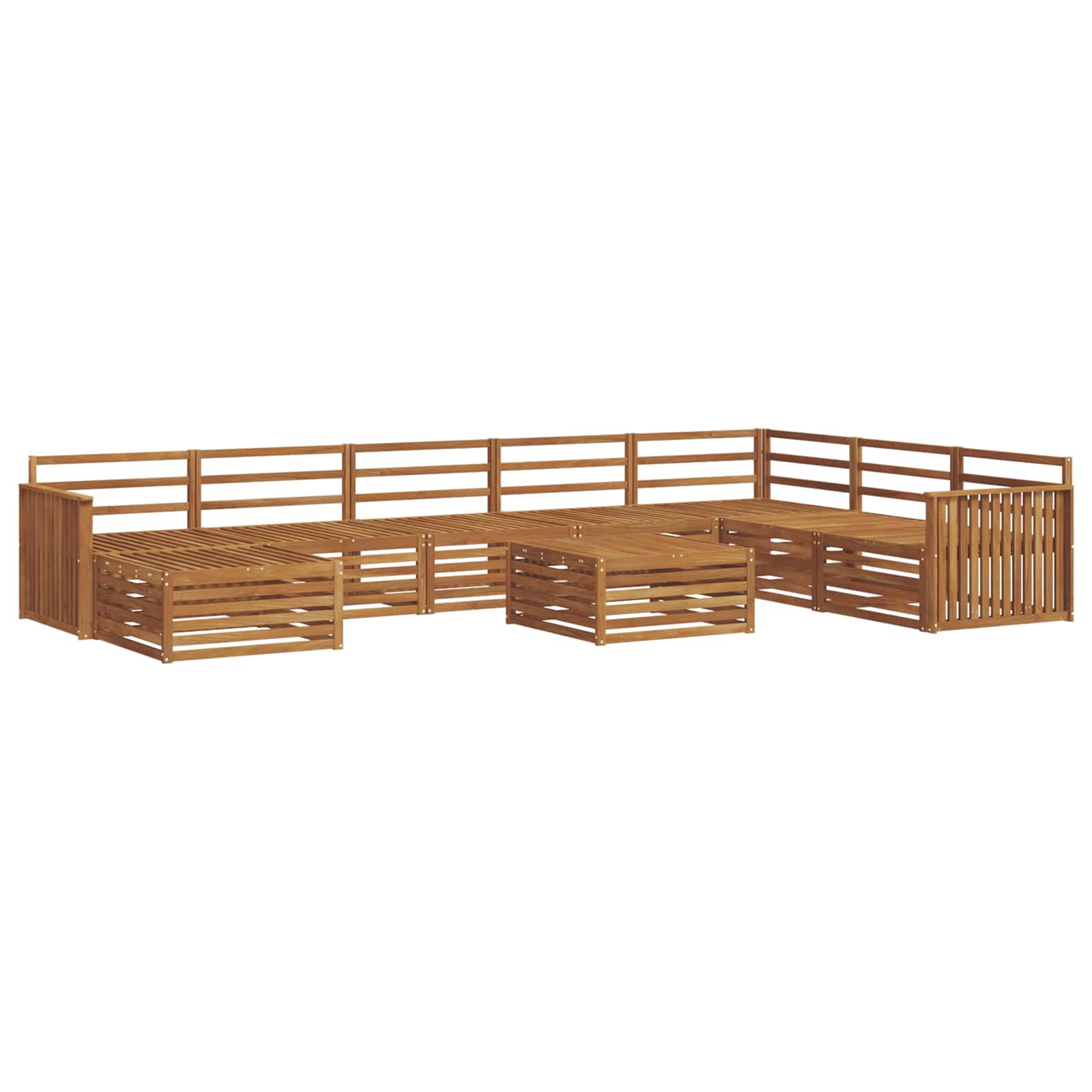 vidaXL Outdoor Sofa Set 9 pcs Natural Solid Acacia Wood 2