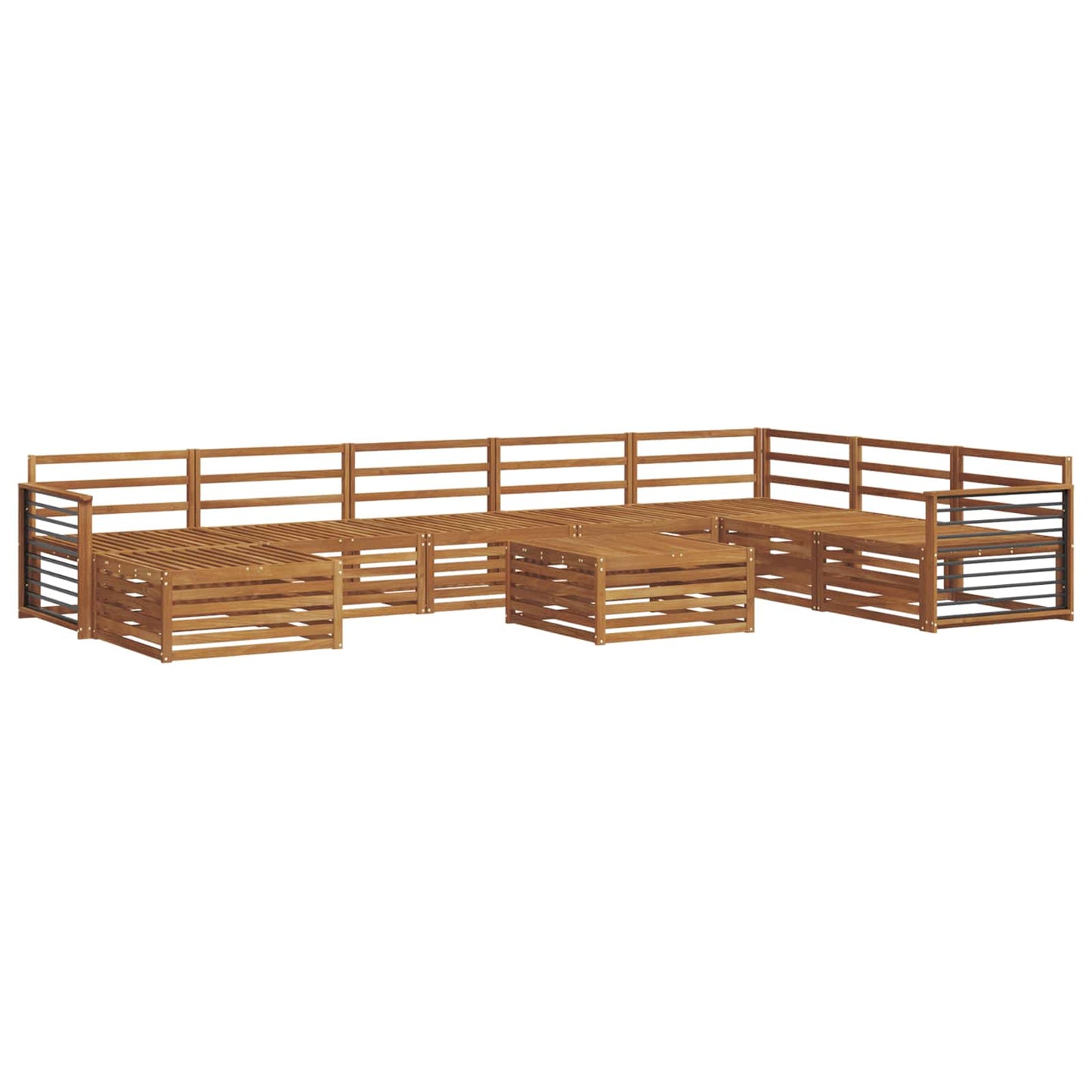 vidaXL Outdoor Sofa Set 9 pcs Natural Solid Acacia Wood 2